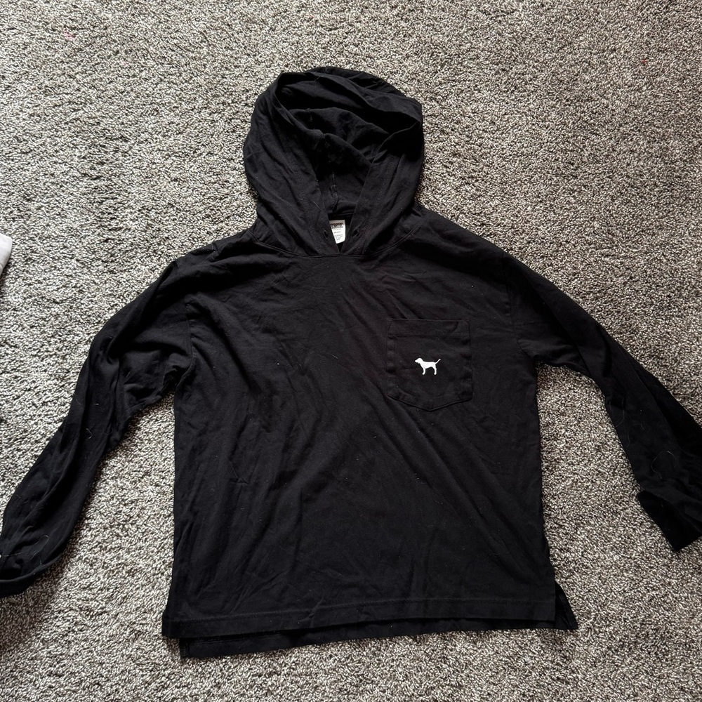 Large PINK hoodie in black